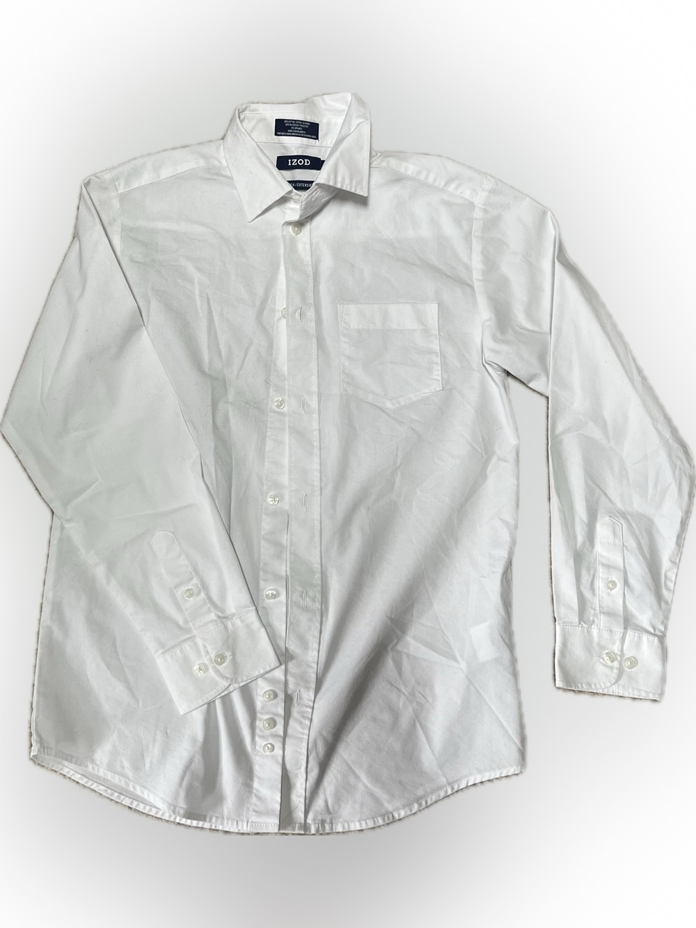 Izod Boy’s White Long-Sleeve Button-Up Dress Shirt Size L 14/16